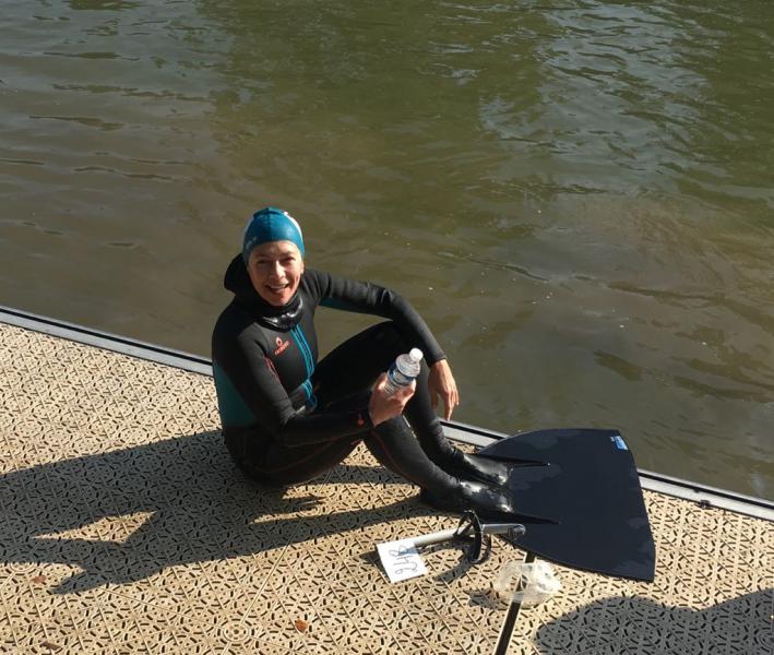 Delphine à l'arrivée